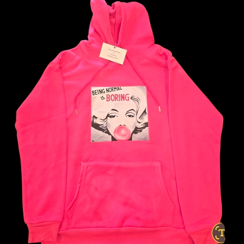 Pink Graphic Hoodie - "Being Normal is Boring"
